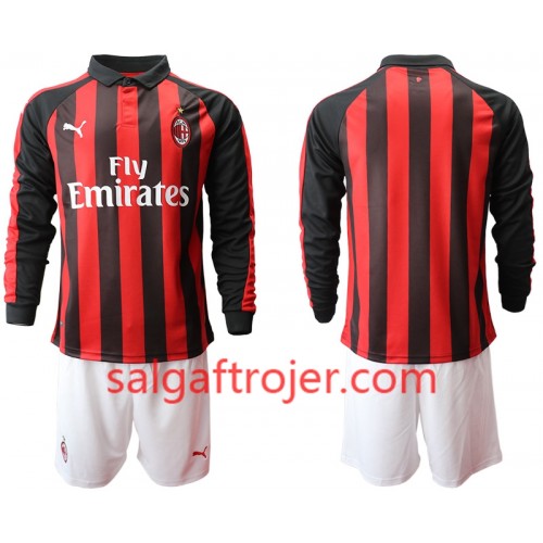 AC Milan Fodboldtrøjer Børn Hjemmebanesæt 2018/19 Langærmet AC Milan Fodboldtrøjer Børn Hjemmebanesæt 2018/19 Langærmet